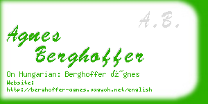 agnes berghoffer business card